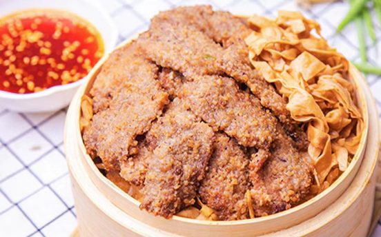 渣肉蒸饭